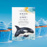 Whale of a Good Time Kids Verjaardagsfeestje Kaart<br><div class="desc">Orka Whale verjaardagsfeestje uitnodiging. Walvis van een tijd...  Wolken en zon.</div>