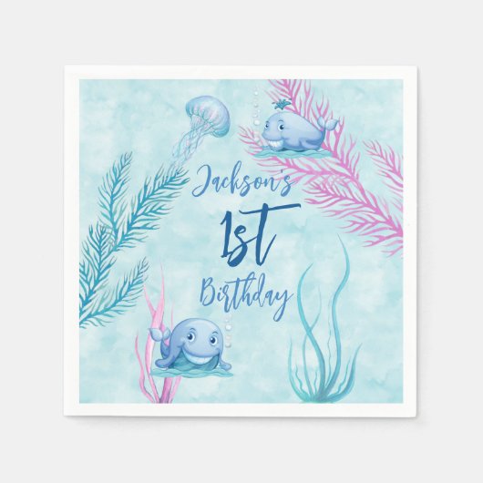 Whale of a Good Time Verjaardag Servet (Voorkant)