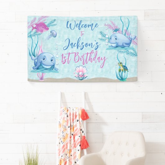 Whale of a Good Time Verjaardag Spandoek (Insitu)