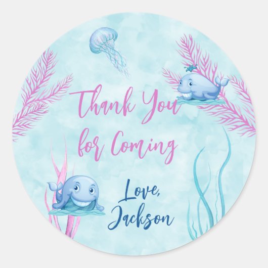 Whale of a Good Time Verjaardag Sticker voor kinde (Voorkant)