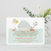 Whale of a time Baby shower Summer Pool Party Kaart (Staand voorkant)