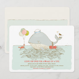 Whale of a time Baby shower Summer Pool Party Kaart