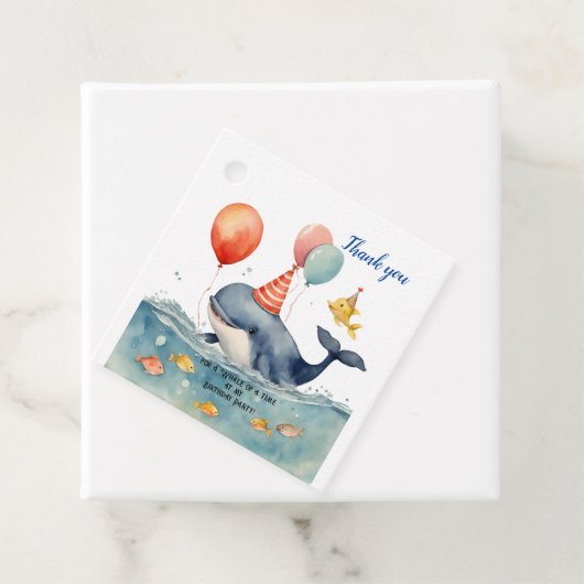 Whale of a Time Boys Verjaardag Bedankt Bedankjes Labels (In situ)