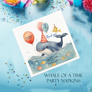 Whale of a Time Boys Verjaardag Custom Bedankt Servet
