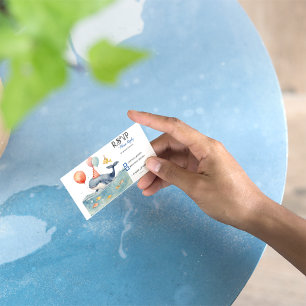 Whale of a Time Boys Verjaardag RSVP Kaartje