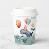 Whale of a Time Boys Verjaardagsfeestje Papieren Bekers (Achterkant)