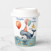Whale of a Time Boys Verjaardagsfeestje Papieren Bekers (Voorkant)