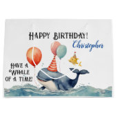 Whale of a Time gepersonaliseerde jongens verjaard Groot Cadeauzakje (Voorkant)
