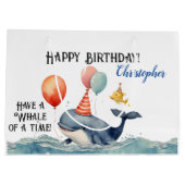Whale of a Time gepersonaliseerde jongens verjaard Groot Cadeauzakje (Achterkant)