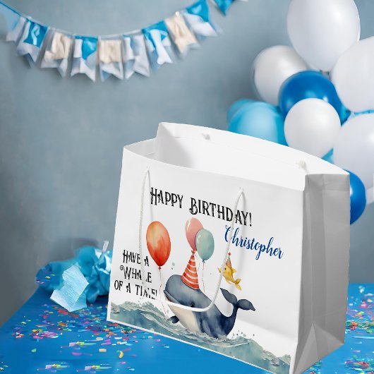 Whale of a Time gepersonaliseerde jongens verjaard Groot Cadeauzakje