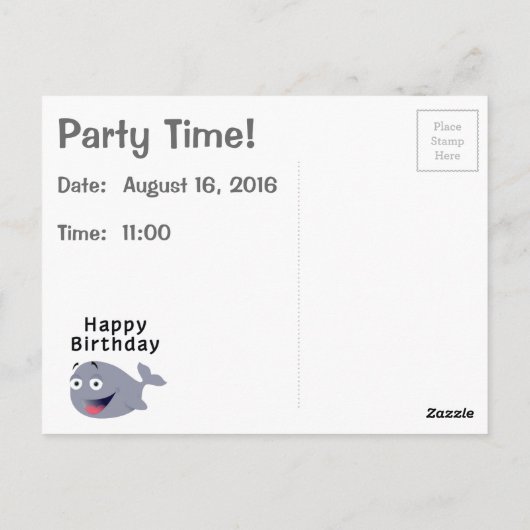Whale of a Time - Happy Birthday Briefkaart (Achterkant)