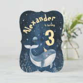 Whale of a Time Ocean Kids Verjaardag Uitnodiging (Staand voorkant)