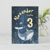 Whale of a Time Ocean Kids Verjaardag Uitnodiging (Staand voorkant)