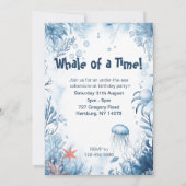 Whale of a Time Ocean Kids Verjaardag Uitnodiging (Achterkant)
