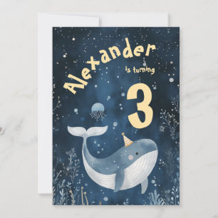 Whale of a Time Ocean Kids Verjaardag Uitnodiging