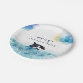 Whale of a Time Orca Verjaardagsfeest Papieren Bordje (Gekanteld)