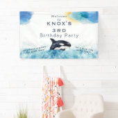 Whale of a Time Orca Verjaardagsfeestje Welkomstba Spandoek (Insitu)