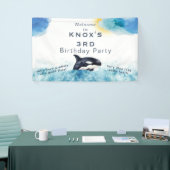 Whale of a Time Orca Verjaardagsfeestje Welkomstba Spandoek (Beurs)