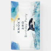 Whale of a Time Orca Verjaardagsfeestje Welkomstba Spandoek (Verticaal)