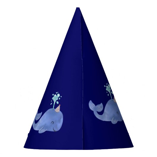 Whale of a Time Schattige Party Pet Navy Birthday Feesthoedjes (Achterkant)