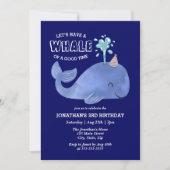 Whale of a Time Schattige Party Pet Navy Birthday Kaart (Voorkant)