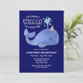 Whale of a Time Schattige Party Pet Navy Birthday Kaart (Staand voorkant)