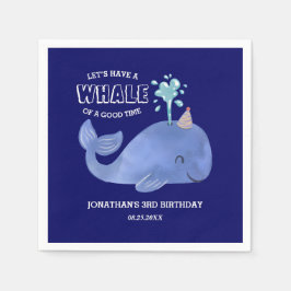 Whale of a Time Schattige Party Pet Navy Birthday Servet