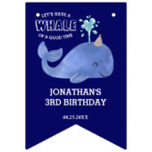 Whale of a Time Schattige Party Pet Navy Birthday Vlaggetjes (Eerste vlag)