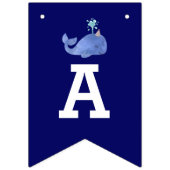 Whale of a Time Schattige Party Pet Navy Birthday Vlaggetjes (Derde vlag)