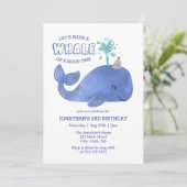 Whale of a Time Schattige Party Pet Witte Verjaard Kaart (Staand voorkant)