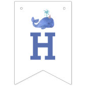 Whale of a Time Schattige Party Pet Witte Verjaard Vlaggetjes (Tweede vlag)