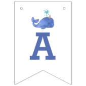 Whale of a Time Schattige Party Pet Witte Verjaard Vlaggetjes (Derde vlag)