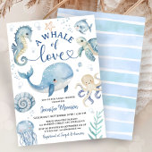 Whale Of Love Boy Baby Shower Invitation  Kaart