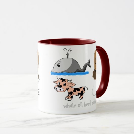 Whale Oil Beef Hookte leuke slogan Mok (Voorkant rechts)