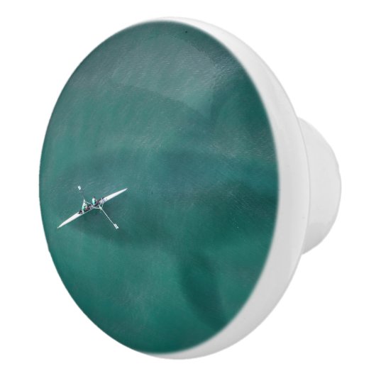 Whale onder boot: Nooit alleen in Zee Keramische Knop (Rechts)