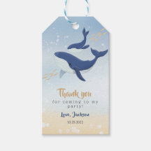 Whale onder het Zee Baby shower Cadeaus Labels
