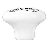 Whale op een Bike Keramische Knop (Zijkant)