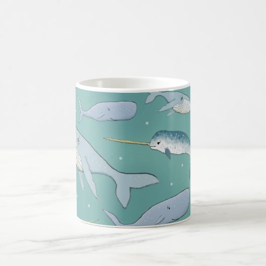 Whale Parade Pattern Koffiemok (Center)