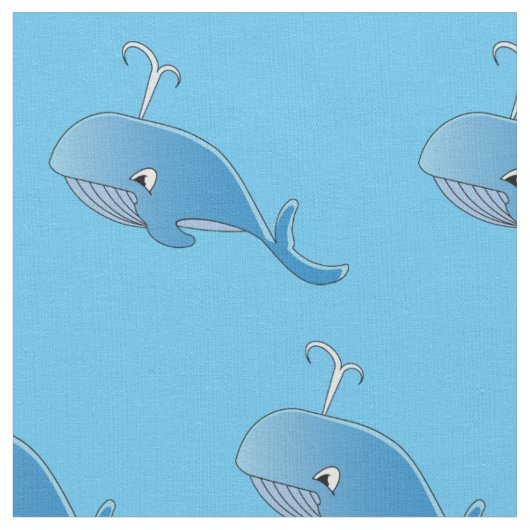 Whale Pattern - Custom Combed Cotton (56-inch bree Stof (Close Up)