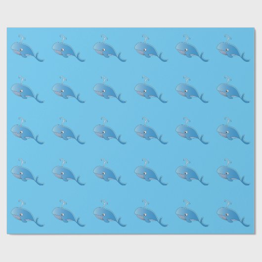 Whale Pattern - Glossy Wrapping Paper, 30 x 6' Cadeaupapier (Vlak)