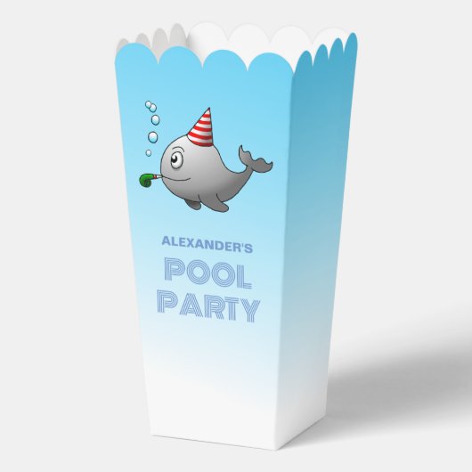 Whale Pool Party Verjaardag Bedankdoosjes (Achterkant)