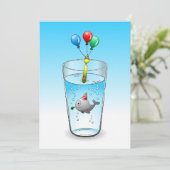 Whale Pool Party Verjaardag Kaart (Staand voorkant)