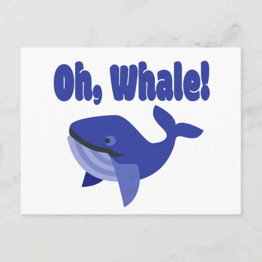 Whale Pun Funny Briefkaart (Voorkant)
