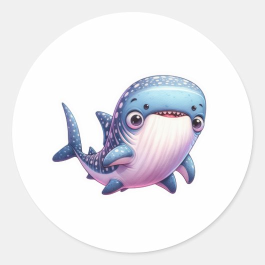 Whale Reward  Ronde Sticker (Voorkant)