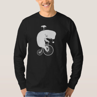 Whale Rider White over Penny Farthing Bike T-shirt