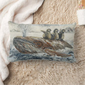 Whale Riders Whimsical Whale and Penguin Ocean Kussen (Deken)