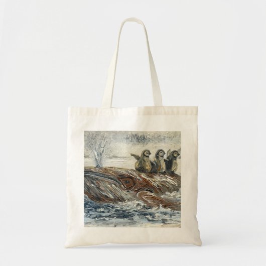 Whale Riders Whimsical Whale and Penguin Ocean Tote Bag (Voorkant)