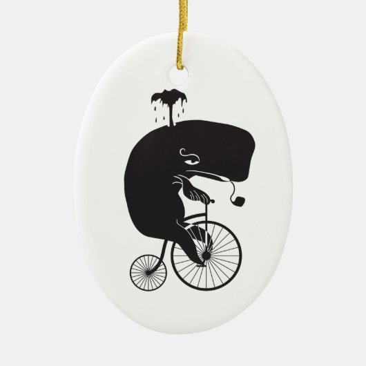Whale Riding a Bike Keramisch Ornament (Voorkant)