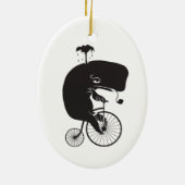 Whale Riding a Bike Keramisch Ornament (Achterkant)