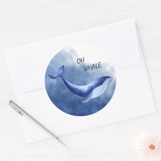 Whale Ronde Sticker (Envelop)